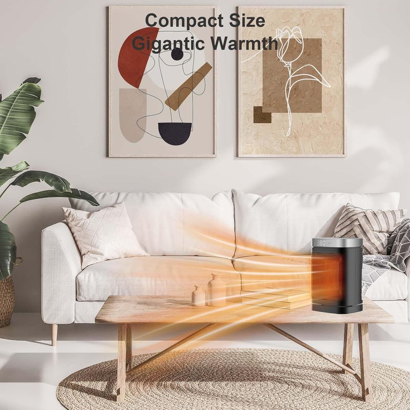 WINHL Portable PTC Ceramic Space Heater - Fast Heating, 70° Oscillation, Remote Control, 3 Heating Modes, Suitable for Office and Bedroom - Image 5